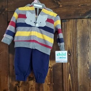 Striped fox outfit size 0-3 months